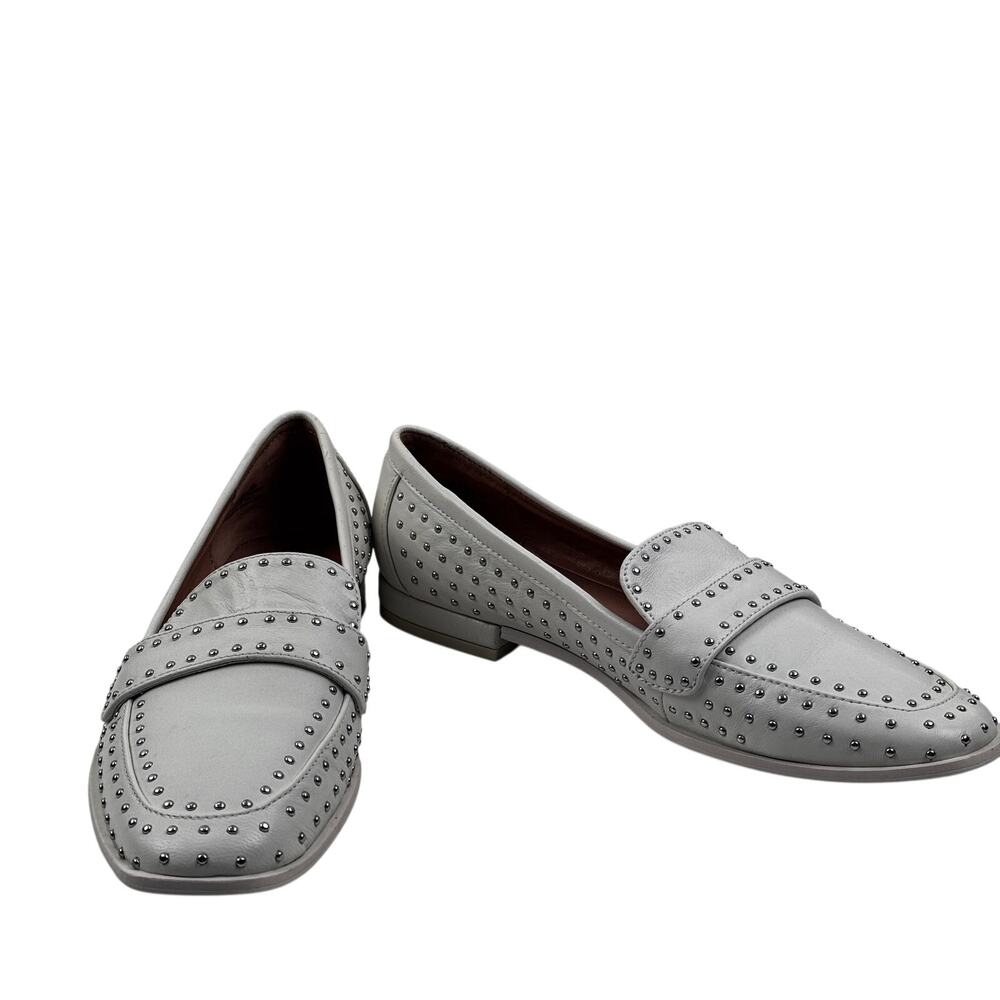 Chelsea & Violet Lisle Chic Flat Silver Studded Slip On Loafers Women's Size 7.5